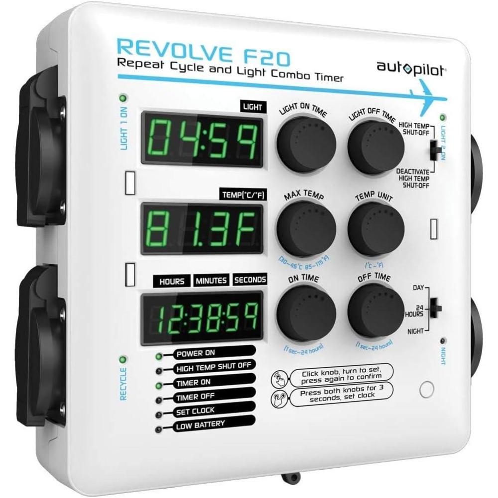 imageAutopilot APE4100 Eclipse F60 Digital Environmental Controller WhiteREVOLVE F20 Repeat Cycle and Light Combo Timer